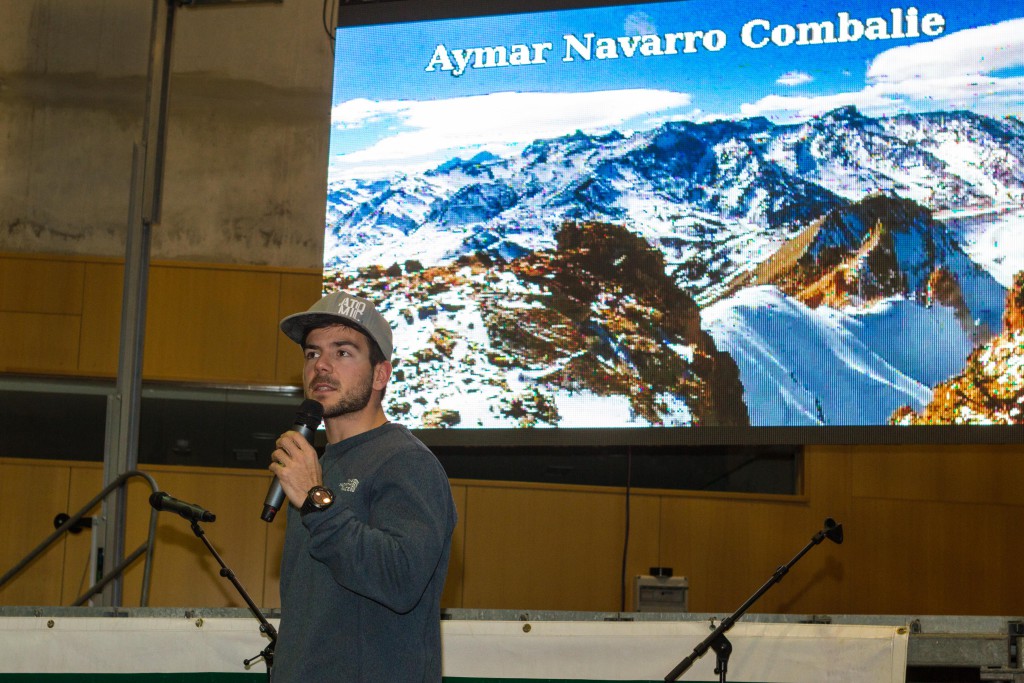 Inaguración para profesionales - Aymar Navarro - Padrino del evento , SnowFest 2015, Palacio de los Deportes de Vielha - Val d'Aran - Lleida, 27/11/2015; SnowFest/Gorka Martinez